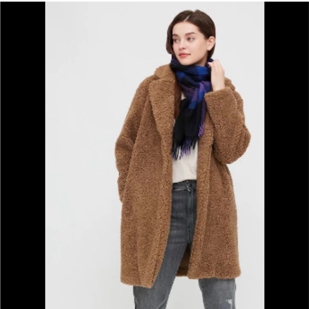 Uniqlo Brown Teddy Coat